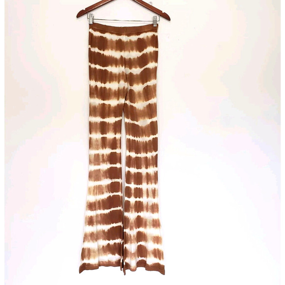NEW!! Raga Brown SIZE XS Tie Dye Lightweight High Waist Flared Leg Pants R518 - Picture 1 of 7